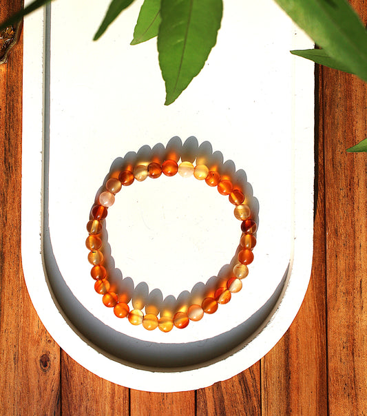 Carnelian Bracelet with Free Selenite Tumble
