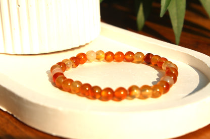 Carnelian Bracelet with Free Selenite Tumble