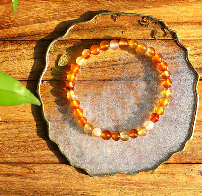 Carnelian Bracelet with Free Selenite Tumble