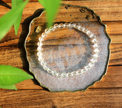 Clear Quarts Bracelet with Free Selenite Tumble