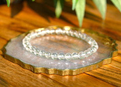 Clear Quarts Bracelet with Free Selenite Tumble