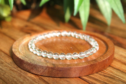 Clear Quarts Bracelet with Free Selenite Tumble