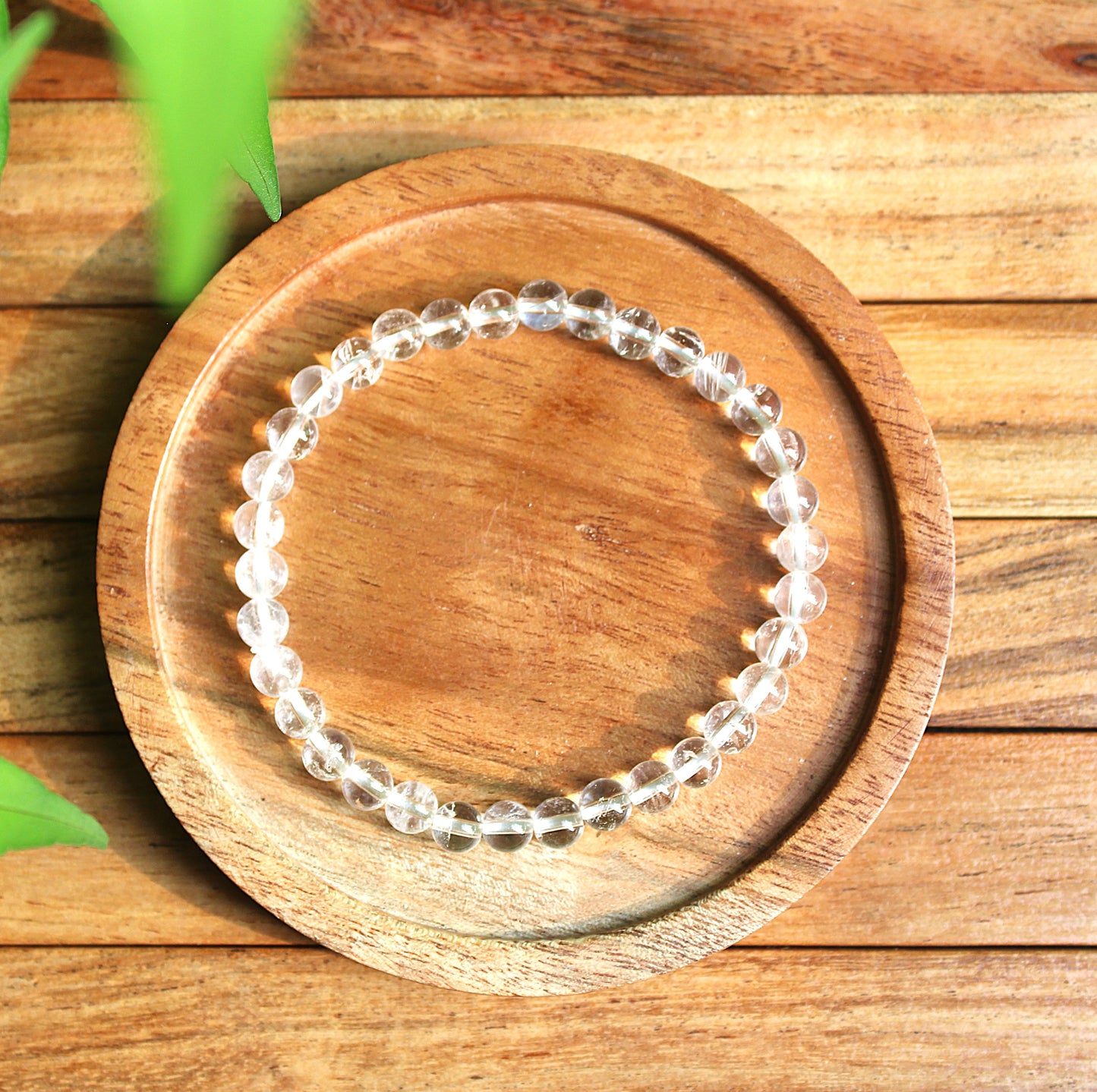 Clear Quarts Bracelet with Free Selenite Tumble