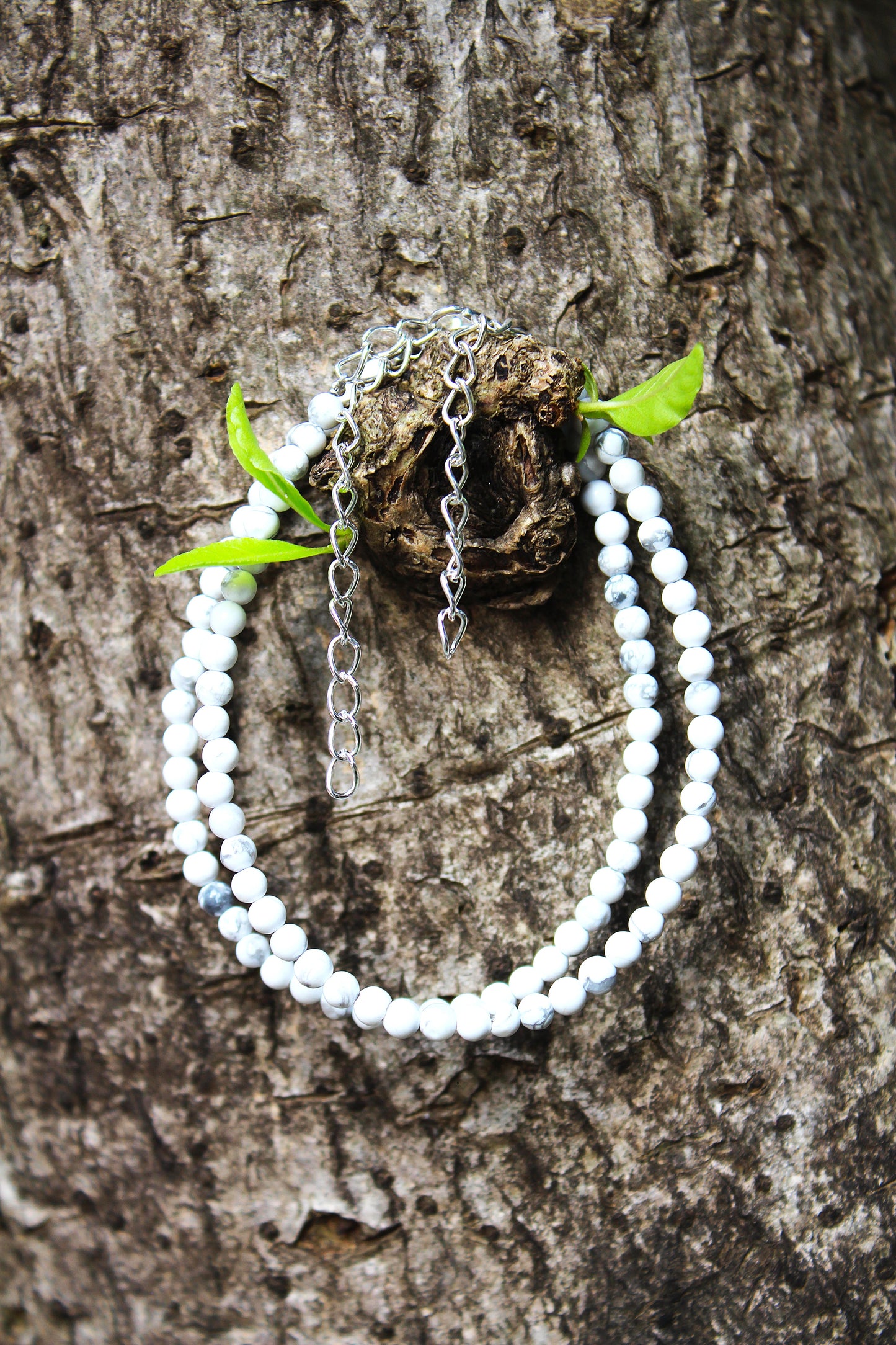 Howlite 4mm Anklets