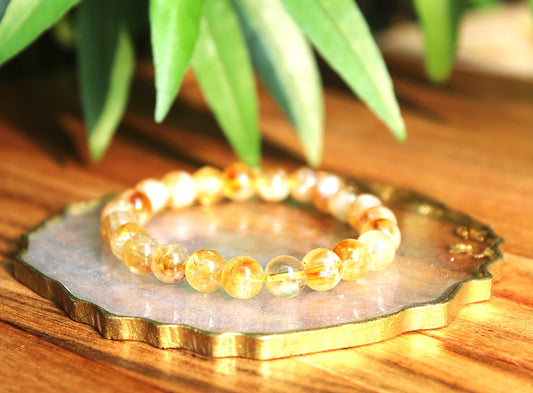 AAA Brazilian Citrine Bracelet with Free Selenite Tumble