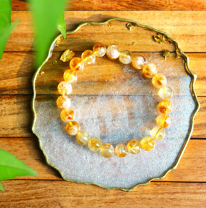 AAA Brazilian Citrine Bracelet with Free Selenite Tumble