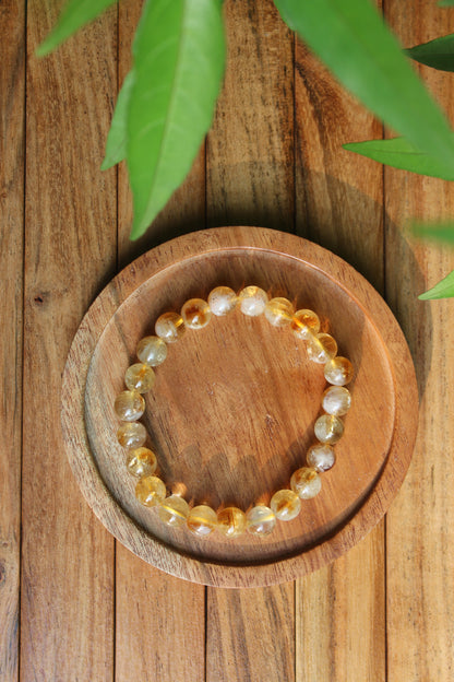 AAA Brazilian Citrine Bracelet with Free Selenite Tumble