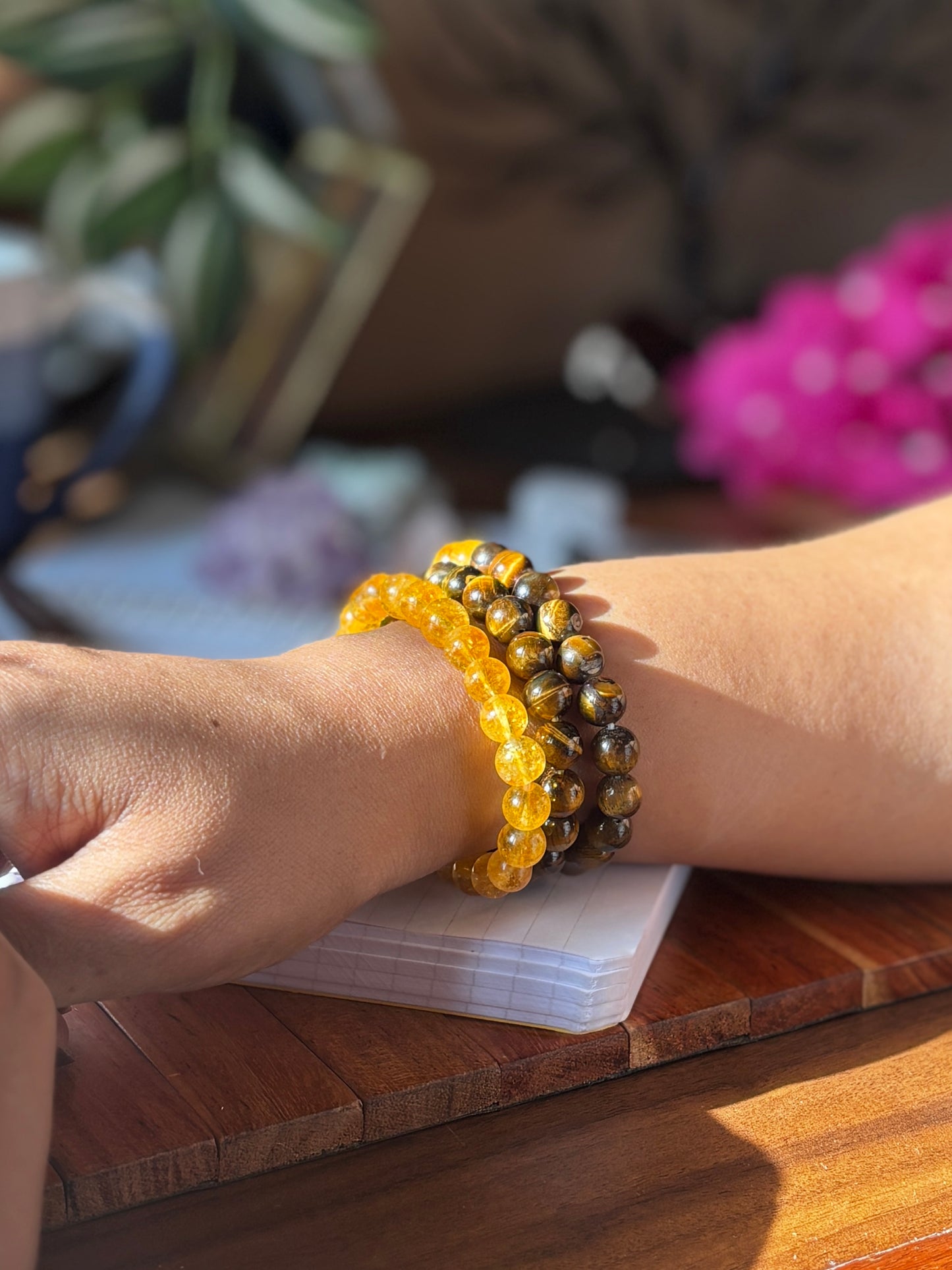 Solara Bracelet Stack with free Selenite Tumble