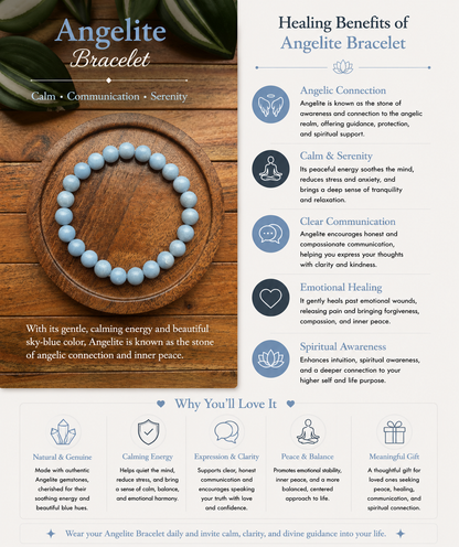 Angelite Bracelet with Free Selenite Tumble