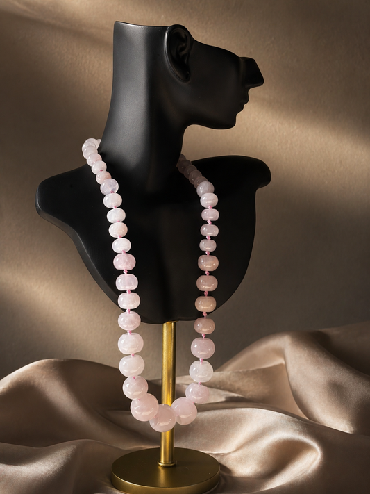 Natural Rose Quartz Crystal Necklace for Women