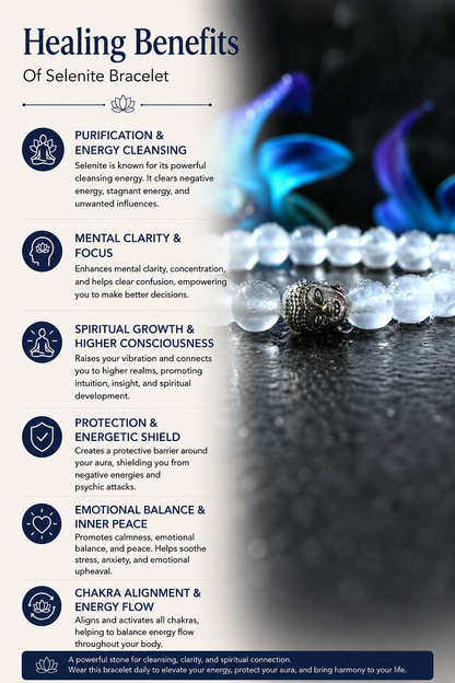 Selenite Bracelet with free Selenite tumble