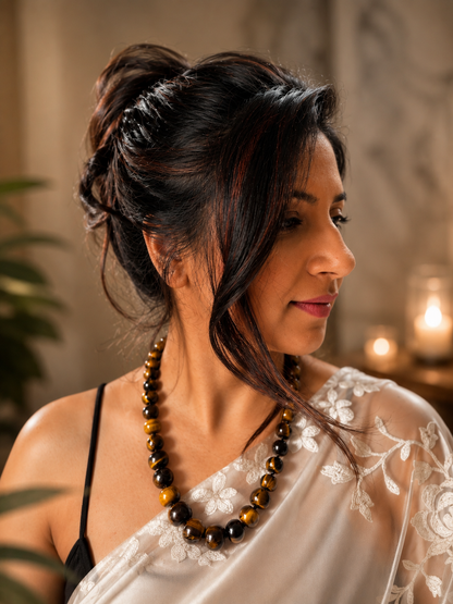 Natural Tiger’s Eye Crystal Necklace for Women