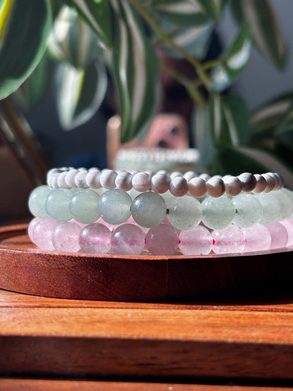 Elara Bracelet Stack with free Selenite Tumble