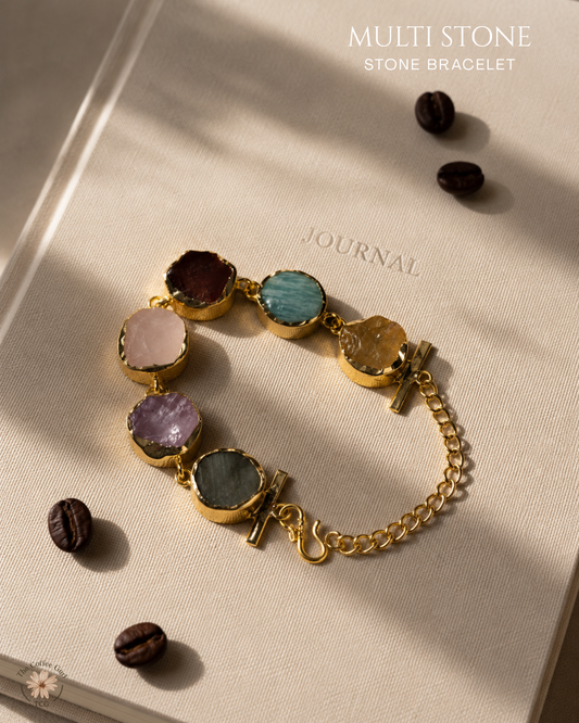 Multi Stone Bracelet- Golden Collection