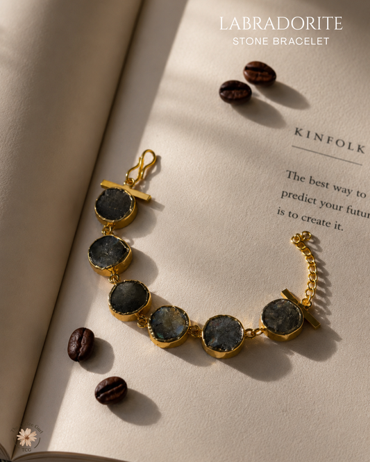 Labradorite Stone Bracelet- Golden Collection