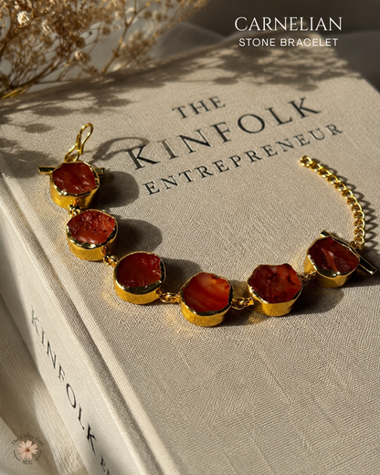 Carnelian Stone Bracelet- Golden Collection