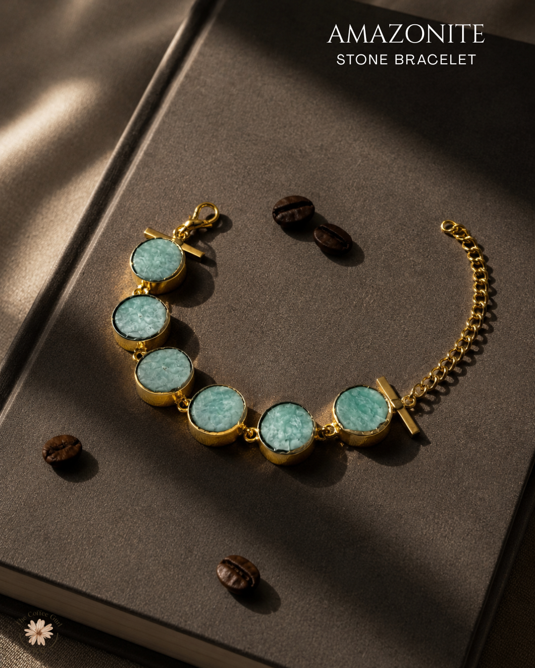 Amazonite Stone Bracelet- Golden Collection