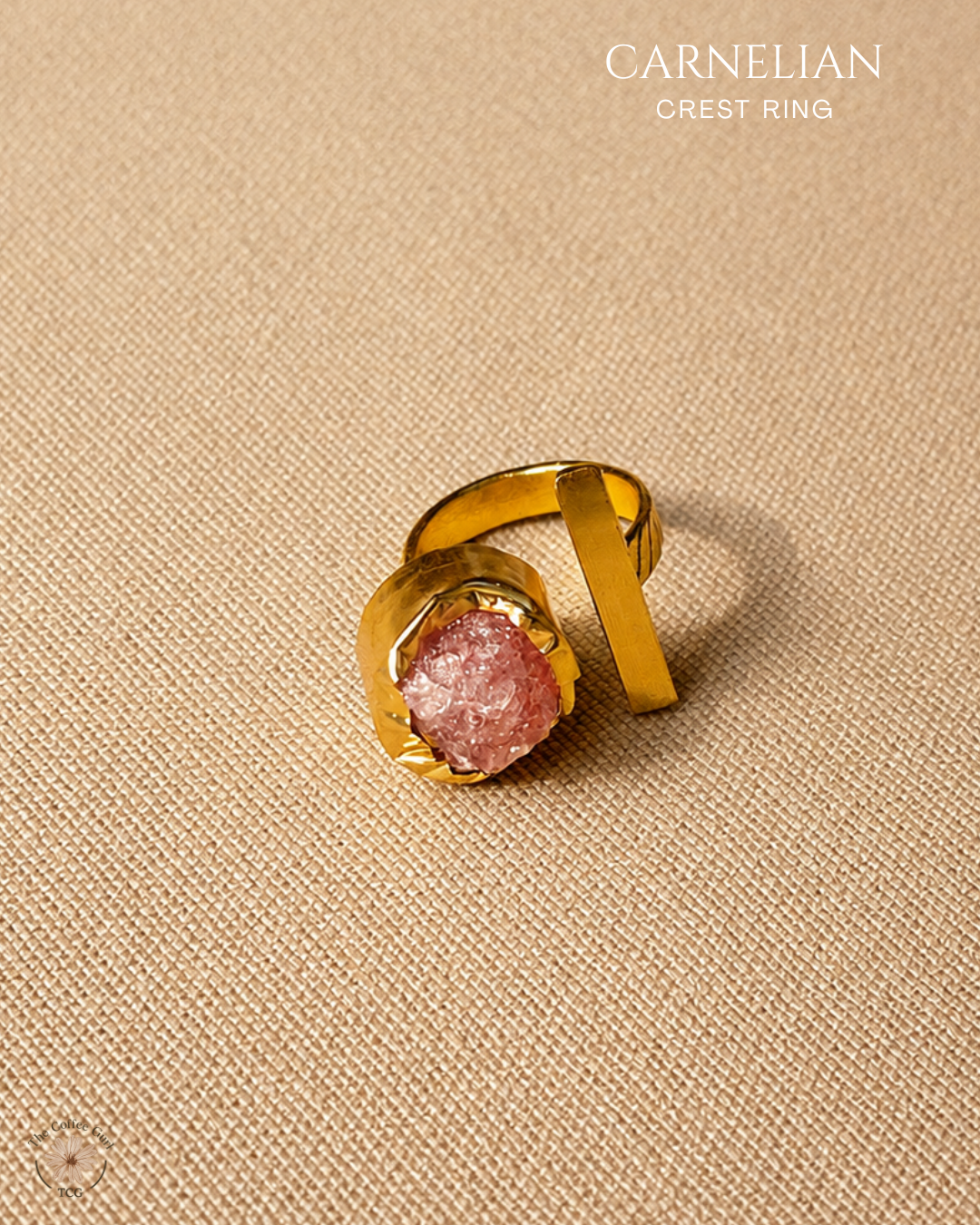 Carnelian Crest Ring- Golden Collection