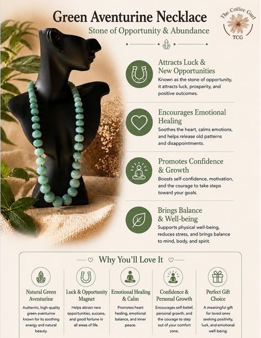 Natural Green Aventurine Crystal Necklace