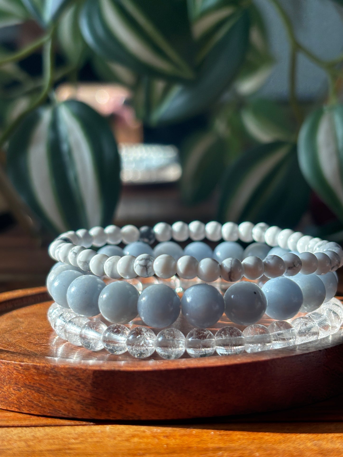 Lunara Bracelet Stack with Free Selenite Tumble