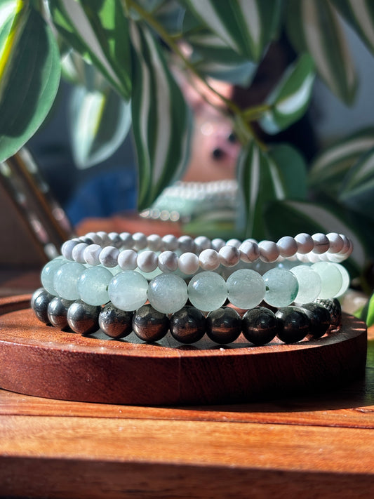 Prospera Bracelet Stack with free Selenite Tumble