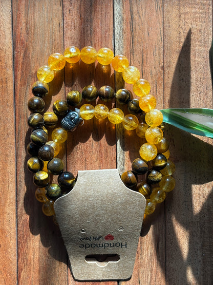 Solara Bracelet Stack with free Selenite Tumble